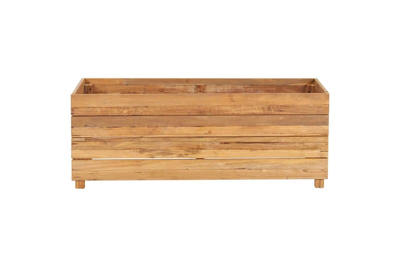 Kukkalaatikko 100x40x38 cm kierrätetty tiikki ja teräs - Ruskea - Puutarhakalusteet - Tarvikkeet ulos - Muut puutarhatarvikkeet - Ruukut ulkokäyttöön