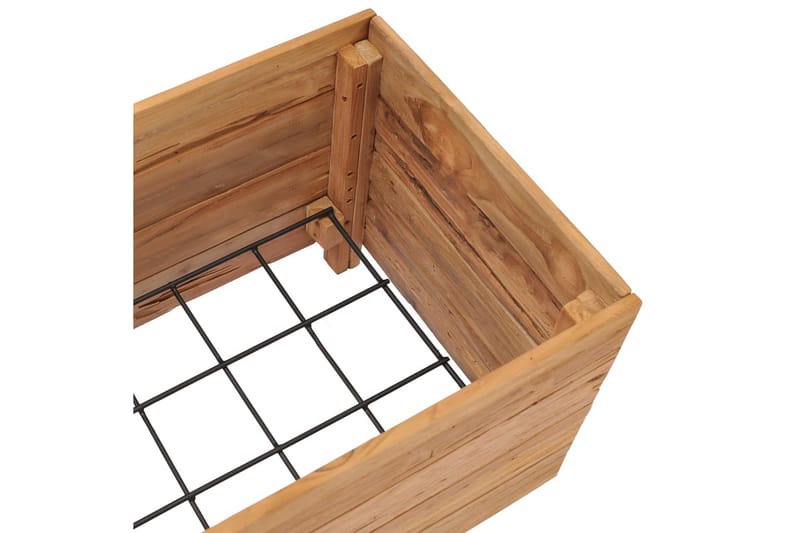 Kukkalaatikko 100x40x38 cm kierrätetty tiikki ja teräs - Ruskea - Puutarhakalusteet - Tarvikkeet ulos - Muut puutarhatarvikkeet - Ruukut ulkokäyttöön