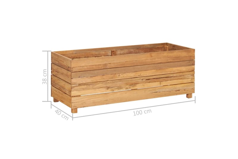 Kukkalaatikko 100x40x38 cm kierrätetty tiikki ja teräs - Ruskea - Puutarhakalusteet - Tarvikkeet ulos - Muut puutarhatarvikkeet - Ruukut ulkokäyttöön