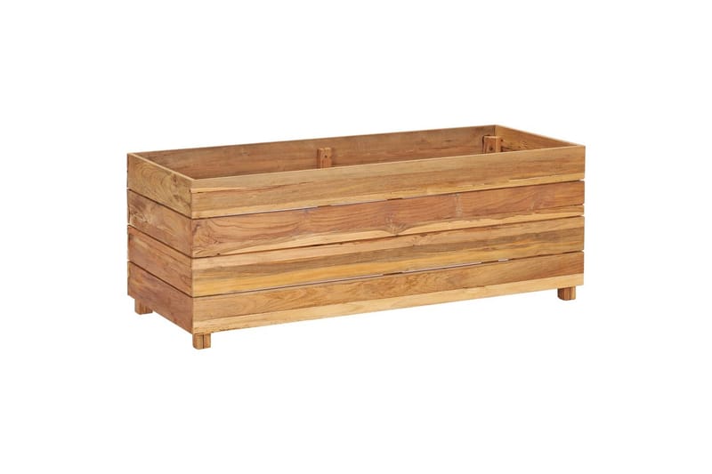 Kukkalaatikko 100x40x38 cm kierrätetty tiikki ja teräs - Ruskea - Puutarhakalusteet - Tarvikkeet ulos - Muut puutarhatarvikkeet - Ruukut ulkokäyttöön