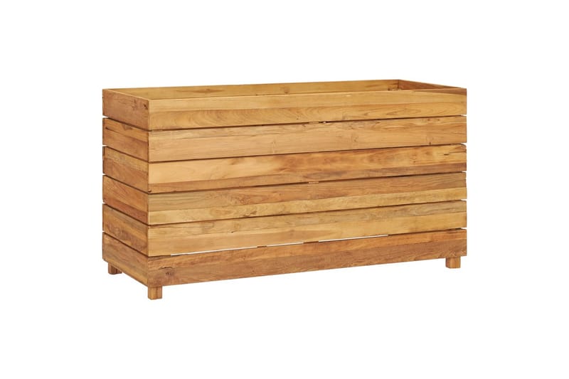 Kukkalaatikko 100x40x55 cm kierrätetty tiikki ja teräs - Ruskea - Puutarhakalusteet - Tarvikkeet ulos - Muut puutarhatarvikkeet - Ruukut ulkokäyttöön