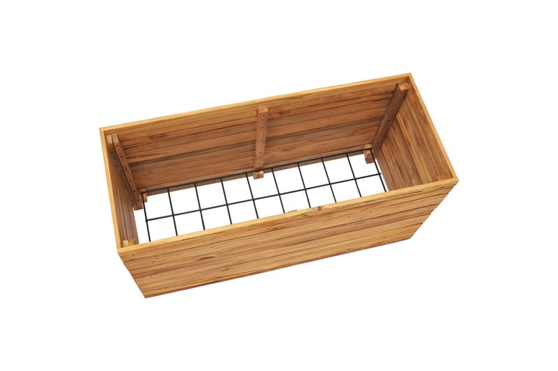 Kukkalaatikko 100x40x55 cm kierrätetty tiikki ja teräs - Ruskea - Puutarhakalusteet - Tarvikkeet ulos - Muut puutarhatarvikkeet - Ruukut ulkokäyttöön