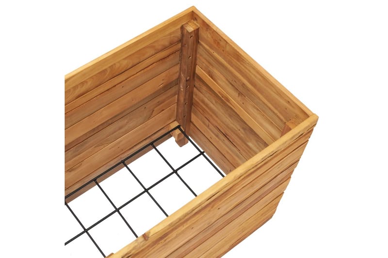 Kukkalaatikko 100x40x55 cm kierrätetty tiikki ja teräs - Ruskea - Puutarhakalusteet - Tarvikkeet ulos - Muut puutarhatarvikkeet - Ruukut ulkokäyttöön