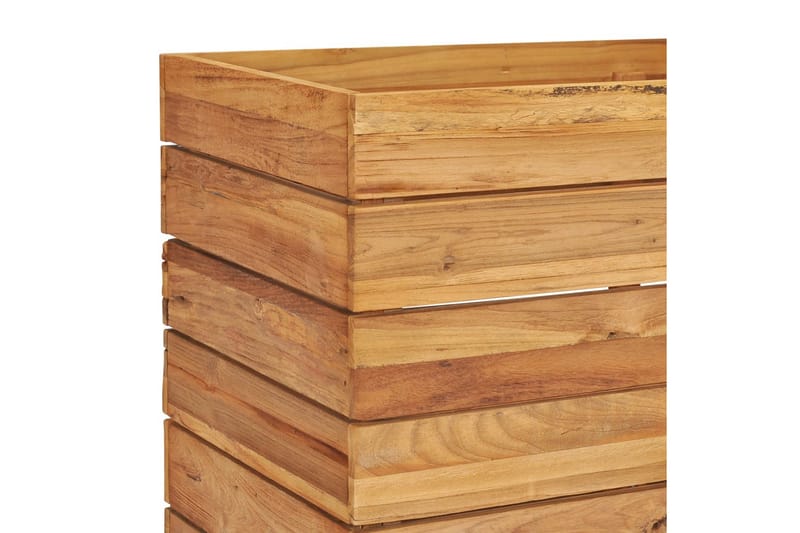 Kukkalaatikko 100x40x55 cm kierrätetty tiikki ja teräs - Ruskea - Puutarhakalusteet - Tarvikkeet ulos - Muut puutarhatarvikkeet - Ruukut ulkokäyttöön