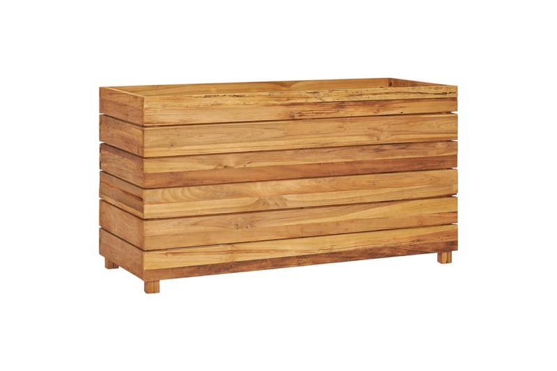 Kukkalaatikko 100x40x55 cm kierrätetty tiikki ja teräs - Ruskea - Puutarhakalusteet - Tarvikkeet ulos - Muut puutarhatarvikkeet - Ruukut ulkokäyttöön