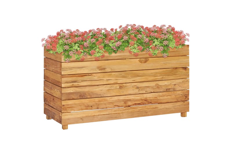 Kukkalaatikko 100x40x55 cm kierrätetty tiikki ja teräs - Ruskea - Puutarhakalusteet - Tarvikkeet ulos - Muut puutarhatarvikkeet - Ruukut ulkokäyttöön