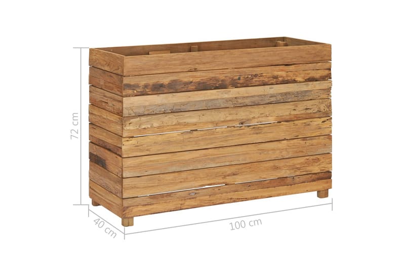 Kukkalaatikko 100x40x72 cm kierrätetty tiikki ja teräs - Ruskea - Puutarhakalusteet - Tarvikkeet ulos - Muut puutarhatarvikkeet - Ruukut ulkokäyttöön