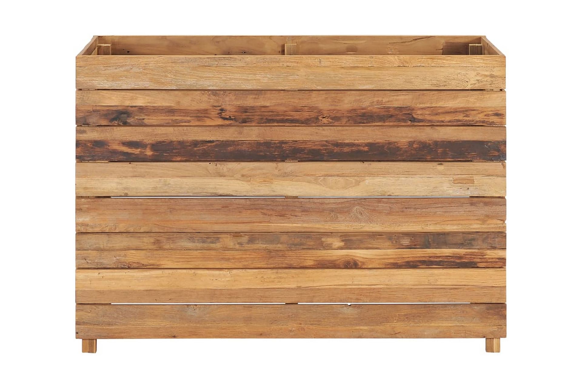 Kukkalaatikko 100x40x72 cm kierrätetty tiikki ja teräs - Ruskea - Puutarhakalusteet - Tarvikkeet ulos - Muut puutarhatarvikkeet - Ruukut ulkokäyttöön