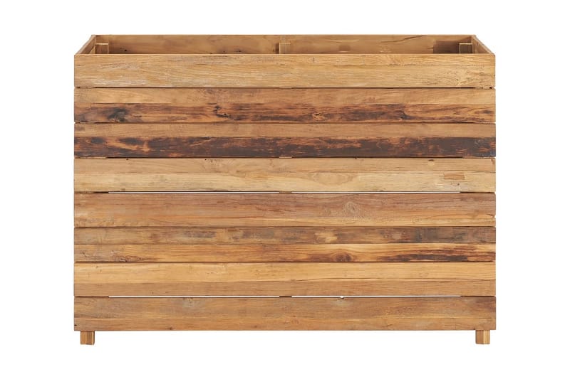 Kukkalaatikko 100x40x72 cm kierrätetty tiikki ja teräs - Ruskea - Puutarhakalusteet - Tarvikkeet ulos - Muut puutarhatarvikkeet - Ruukut ulkokäyttöön