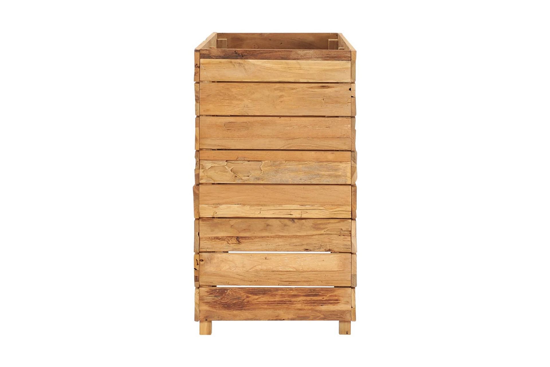 Kukkalaatikko 100x40x72 cm kierrätetty tiikki ja teräs - Ruskea - Puutarhakalusteet - Tarvikkeet ulos - Muut puutarhatarvikkeet - Ruukut ulkokäyttöön