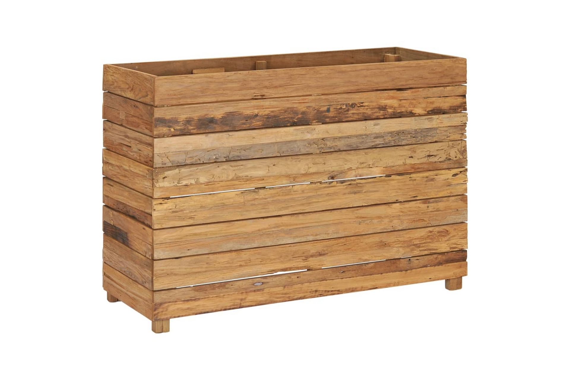 Kukkalaatikko 100x40x72 cm kierrätetty tiikki ja teräs - Ruskea - Puutarhakalusteet - Tarvikkeet ulos - Muut puutarhatarvikkeet - Ruukut ulkokäyttöön