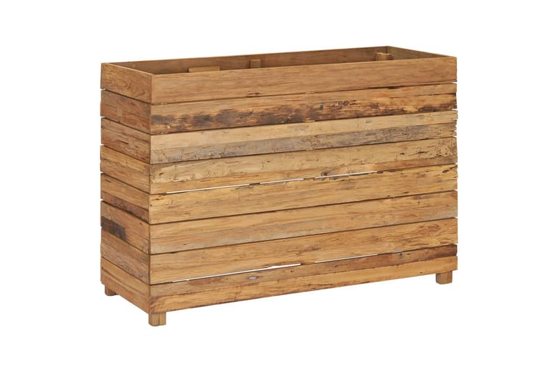 Kukkalaatikko 100x40x72 cm kierrätetty tiikki ja teräs - Ruskea - Puutarhakalusteet - Tarvikkeet ulos - Muut puutarhatarvikkeet - Ruukut ulkokäyttöön