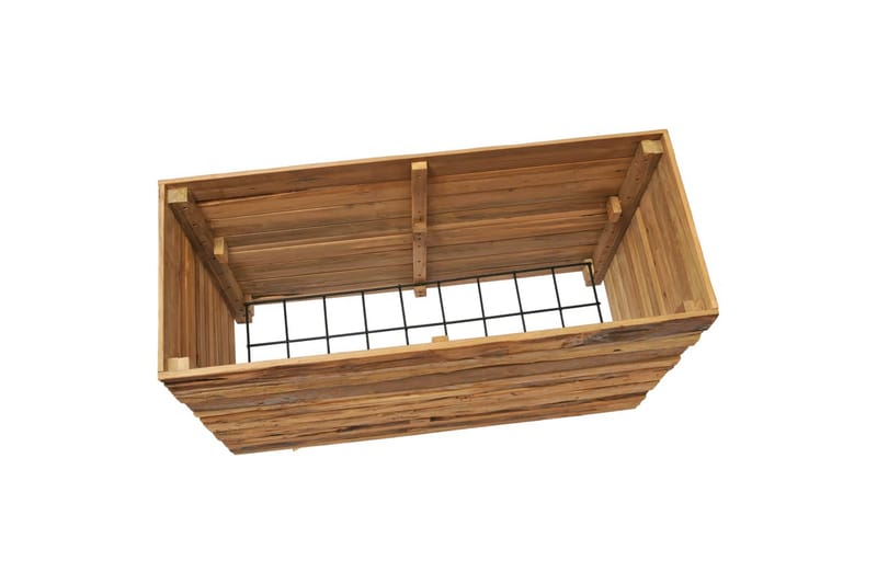Kukkalaatikko 100x40x72 cm kierrätetty tiikki ja teräs - Ruskea - Puutarhakalusteet - Tarvikkeet ulos - Muut puutarhatarvikkeet - Ruukut ulkokäyttöön