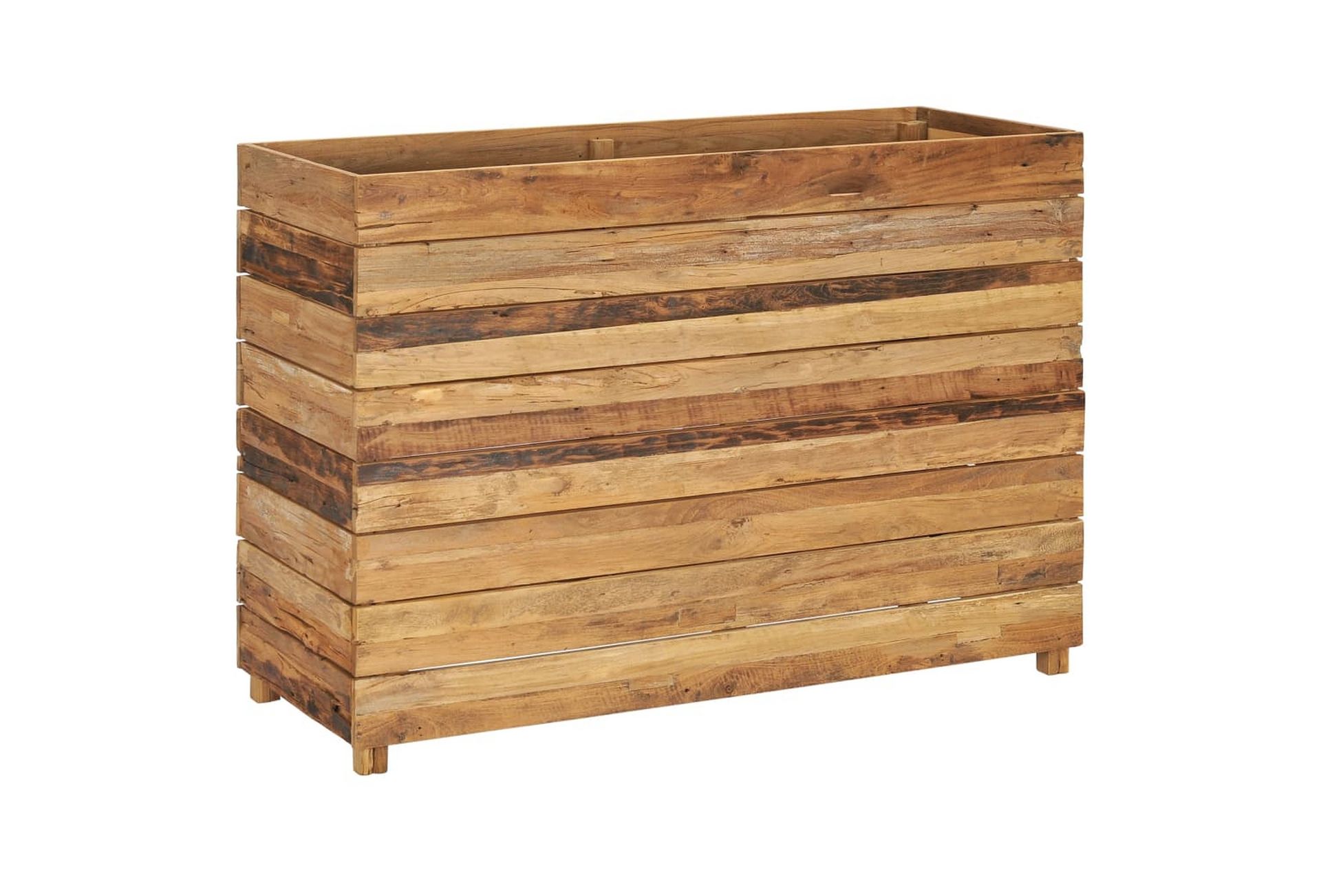 Kukkalaatikko 100x40x72 cm kierrätetty tiikki ja teräs - Ruskea - Puutarhakalusteet - Tarvikkeet ulos - Muut puutarhatarvikkeet - Ruukut ulkokäyttöön