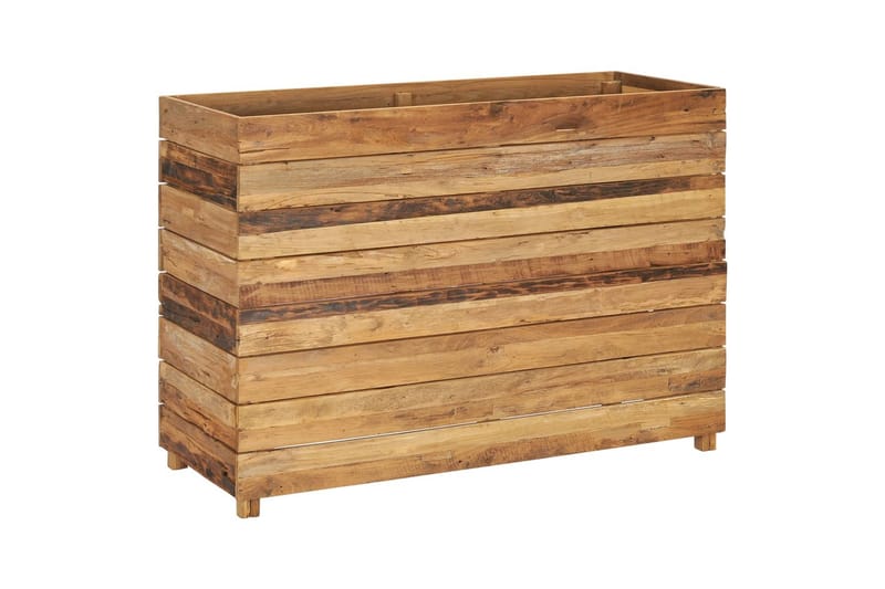 Kukkalaatikko 100x40x72 cm kierrätetty tiikki ja teräs - Ruskea - Puutarhakalusteet - Tarvikkeet ulos - Muut puutarhatarvikkeet - Ruukut ulkokäyttöön