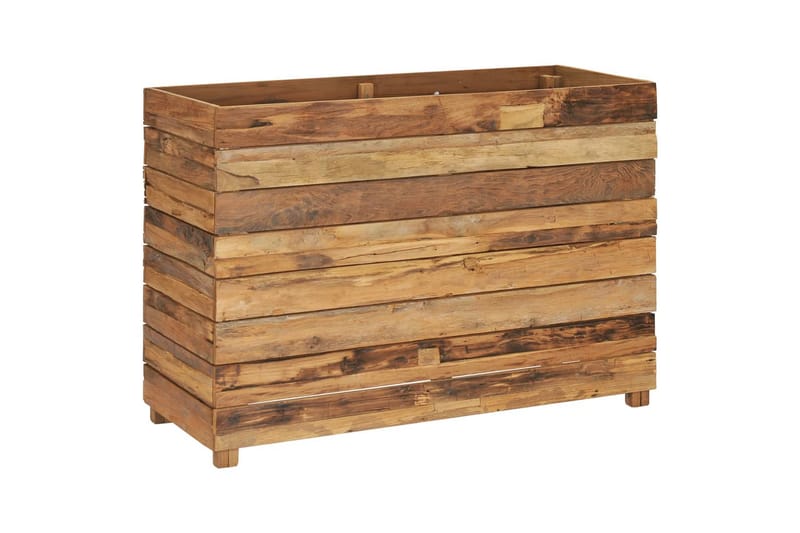 Kukkalaatikko 100x40x72 cm kierrätetty tiikki ja teräs - Ruskea - Puutarhakalusteet - Tarvikkeet ulos - Muut puutarhatarvikkeet - Ruukut ulkokäyttöön