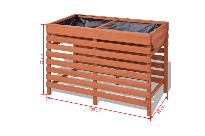 Kukkalaatikko 100x50x71 cm Puu - Ruskea - Puutarhakalusteet - Tarvikkeet ulos - Muut puutarhatarvikkeet - Ruukut ulkokäyttöön