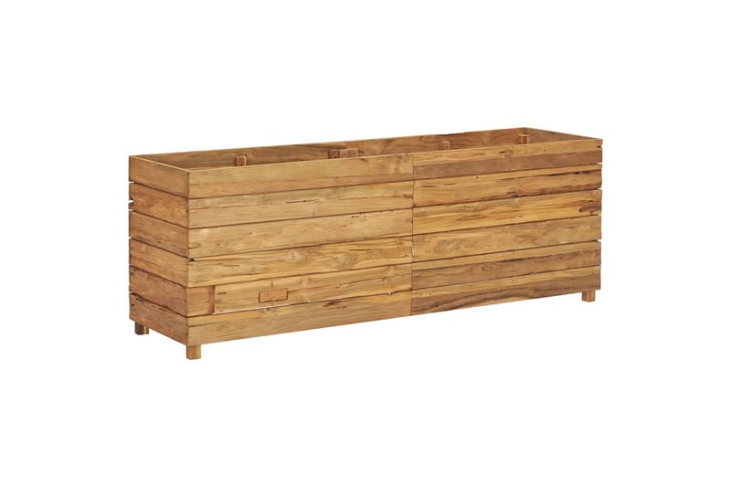 Kukkalaatikko 150x40x55 cm kierrätetty tiikki ja teräs - Ruskea - Puutarhakalusteet - Tarvikkeet ulos - Muut puutarhatarvikkeet - Ruukut ulkokäyttöön