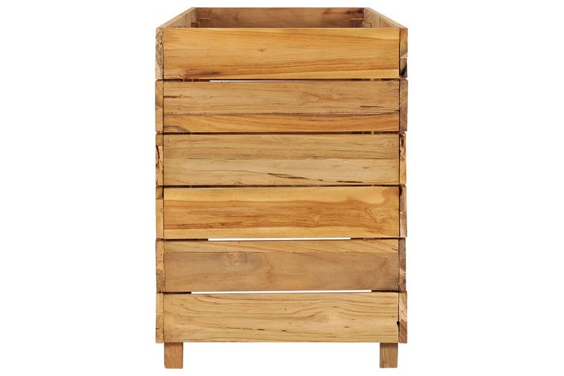 Kukkalaatikko 150x40x55 cm kierrätetty tiikki ja teräs - Ruskea - Puutarhakalusteet - Tarvikkeet ulos - Muut puutarhatarvikkeet - Ruukut ulkokäyttöön