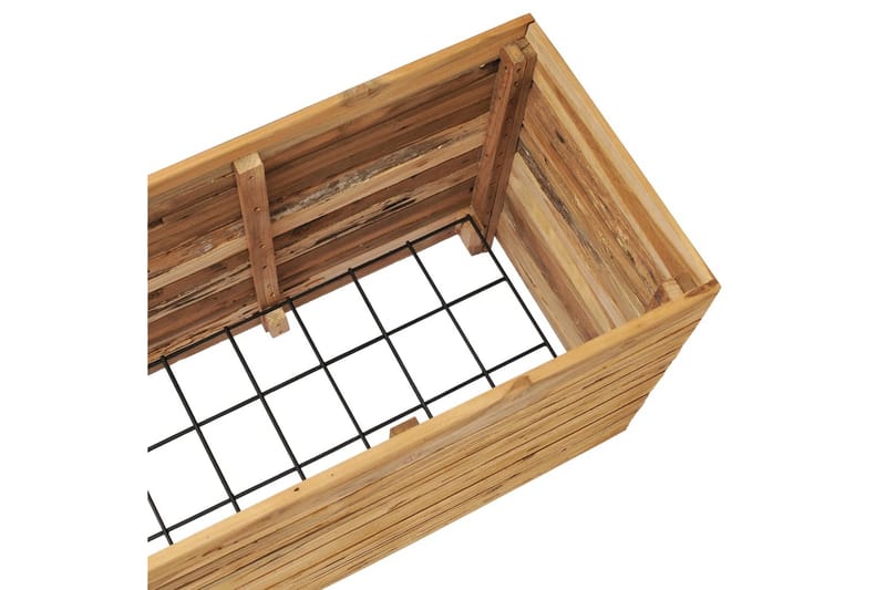 Kukkalaatikko 150x40x55 cm kierrätetty tiikki ja teräs - Ruskea - Puutarhakalusteet - Tarvikkeet ulos - Muut puutarhatarvikkeet - Ruukut ulkokäyttöön