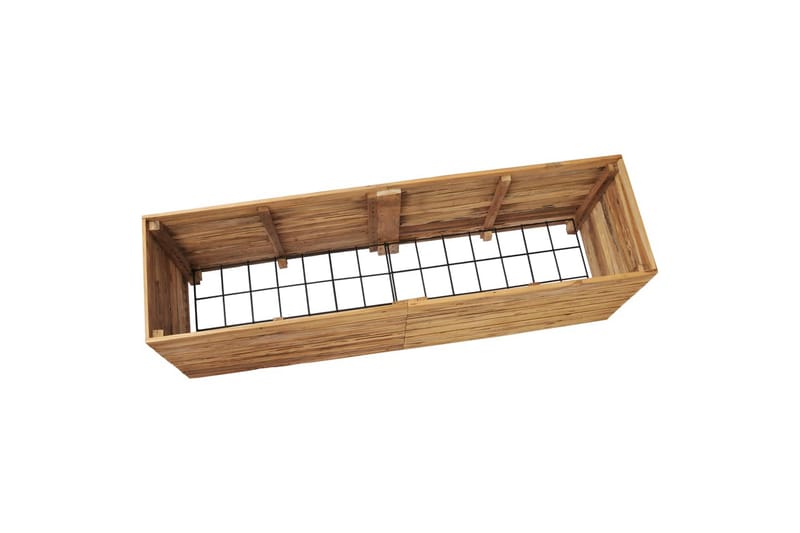 Kukkalaatikko 150x40x55 cm kierrätetty tiikki ja teräs - Ruskea - Puutarhakalusteet - Tarvikkeet ulos - Muut puutarhatarvikkeet - Ruukut ulkokäyttöön