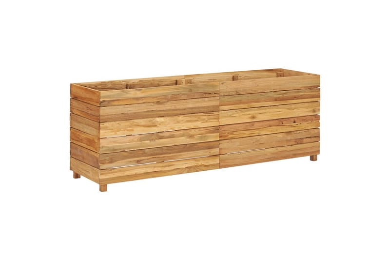 Kukkalaatikko 150x40x55 cm kierrätetty tiikki ja teräs - Ruskea - Puutarhakalusteet - Tarvikkeet ulos - Muut puutarhatarvikkeet - Ruukut ulkokäyttöön