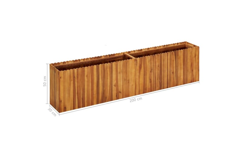 Kukkalaatikko 200x30x50 cm täysi akaasiapuu - Ruskea - Puutarhakalusteet - Tarvikkeet ulos - Muut puutarhatarvikkeet - Ruukut ulkokäyttöön