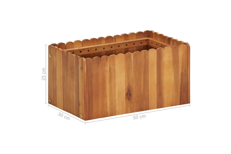 Kukkalaatikko 50x30x25 cm täysi akaasiapuu - Ruskea - Puutarhakalusteet - Tarvikkeet ulos - Muut puutarhatarvikkeet - Ruukut ulkokäyttöön