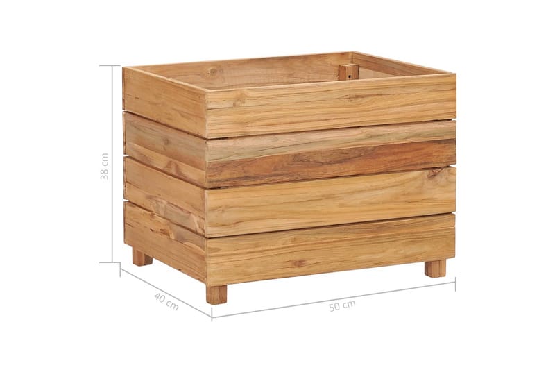 Kukkalaatikko 50x40x38 cm kierrätetty tiikki ja teräs - Ruskea - Puutarhakalusteet - Tarvikkeet ulos - Muut puutarhatarvikkeet - Ruukut ulkokäyttöön