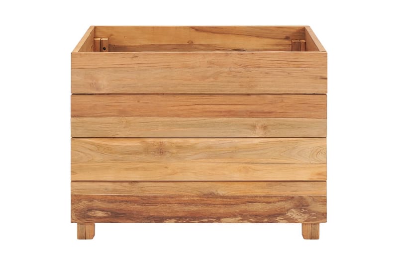 Kukkalaatikko 50x40x38 cm kierrätetty tiikki ja teräs - Ruskea - Puutarhakalusteet - Tarvikkeet ulos - Muut puutarhatarvikkeet - Ruukut ulkokäyttöön