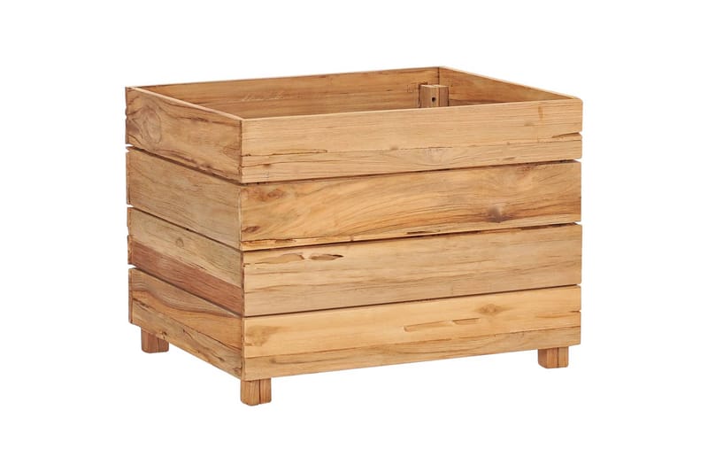 Kukkalaatikko 50x40x38 cm kierrätetty tiikki ja teräs - Ruskea - Puutarhakalusteet - Tarvikkeet ulos - Muut puutarhatarvikkeet - Ruukut ulkokäyttöön