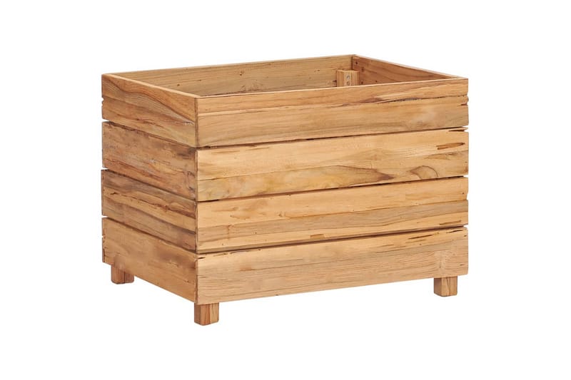 Kukkalaatikko 50x40x38 cm kierrätetty tiikki ja teräs - Ruskea - Puutarhakalusteet - Tarvikkeet ulos - Muut puutarhatarvikkeet - Ruukut ulkokäyttöön