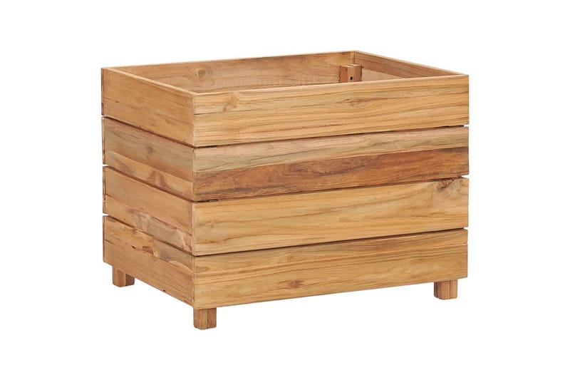 Kukkalaatikko 50x40x38 cm kierrätetty tiikki ja teräs - Ruskea - Puutarhakalusteet - Tarvikkeet ulos - Muut puutarhatarvikkeet - Ruukut ulkokäyttöön
