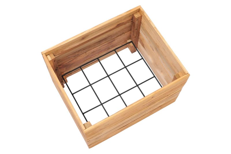 Kukkalaatikko 50x40x38 cm kierrätetty tiikki ja teräs - Ruskea - Puutarhakalusteet - Tarvikkeet ulos - Muut puutarhatarvikkeet - Ruukut ulkokäyttöön