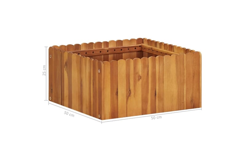 Kukkalaatikko 50x50x25 cm täysi akaasiapuu - Ruskea - Puutarhakalusteet - Tarvikkeet ulos - Muut puutarhatarvikkeet - Ruukut ulkokäyttöön
