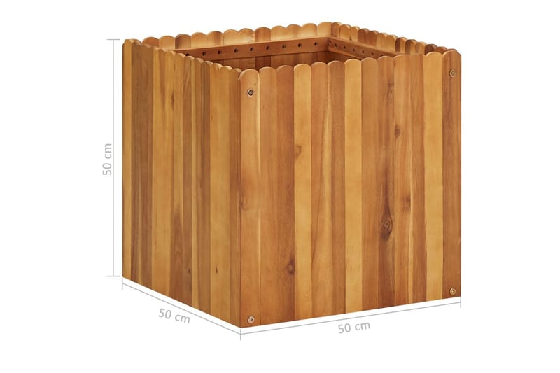Kukkalaatikko 50x50x50 cm täysi akaasiapuu - Ruskea - Puutarhakalusteet - Tarvikkeet ulos - Muut puutarhatarvikkeet - Ruukut ulkokäyttöön