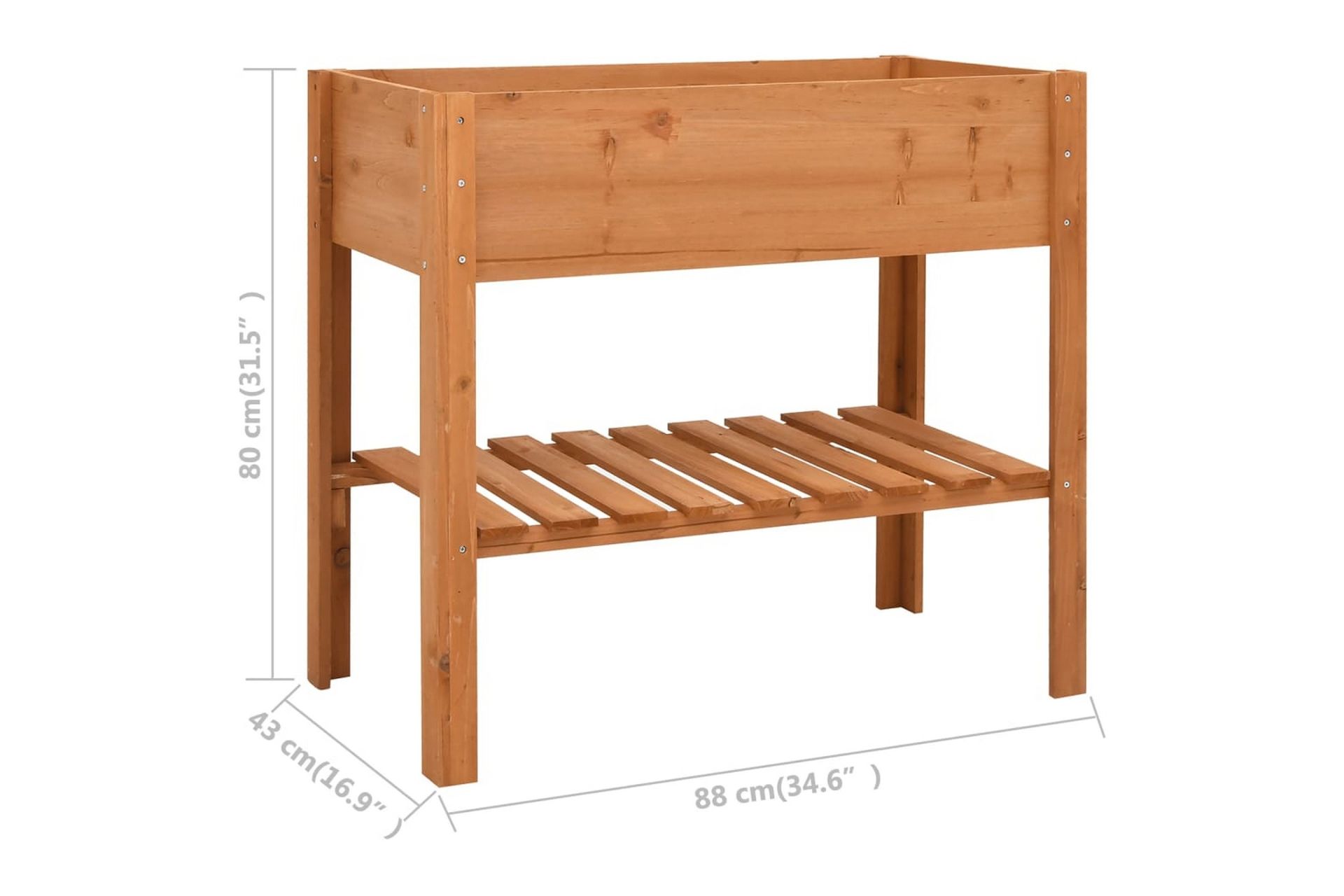 Kukkalaatikko 88x43x80 cm Kuusi - Ruskea - Puutarhakalusteet - Tarvikkeet ulos - Muut puutarhatarvikkeet - Ruukut ulkokäyttöön