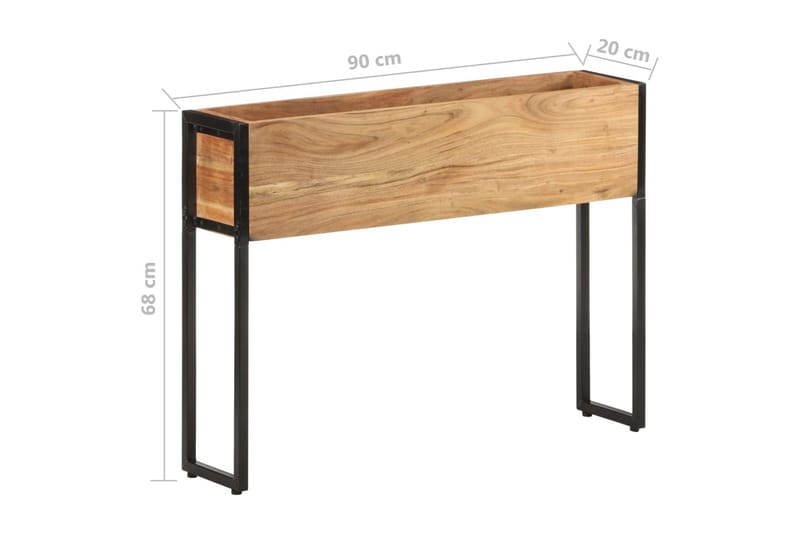 Kukkalaatikko 90x20x68 cm täysi akaasiapuu - Ruskea - Puutarhakalusteet - Tarvikkeet ulos - Muut puutarhatarvikkeet - Ruukut ulkokäyttöön