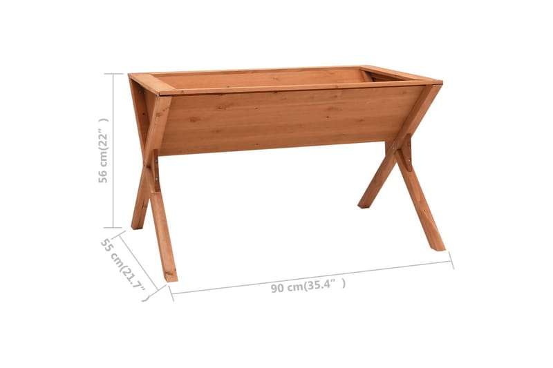 Kukkalaatikko 90x55x56 cm Kuusi - Ruskea - Puutarhakalusteet - Tarvikkeet ulos - Muut puutarhatarvikkeet - Ruukut ulkokäyttöön