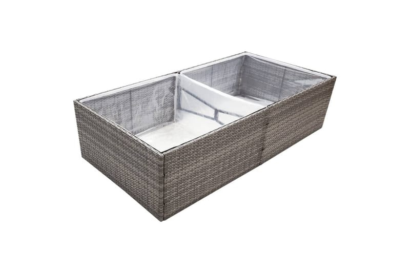 Kukkalaatikko harmaa 157x80x40 cm polyrottinki - Harmaa - Puutarhakalusteet - Tarvikkeet ulos - Muut puutarhatarvikkeet - Ruukut ulkokäyttöön