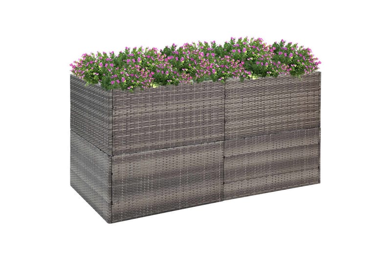 Kukkalaatikko harmaa 157x80x80 cm polyrottinki - Harmaa - Puutarhakalusteet - Tarvikkeet ulos - Muut puutarhatarvikkeet - Ruukut ulkokäyttöön