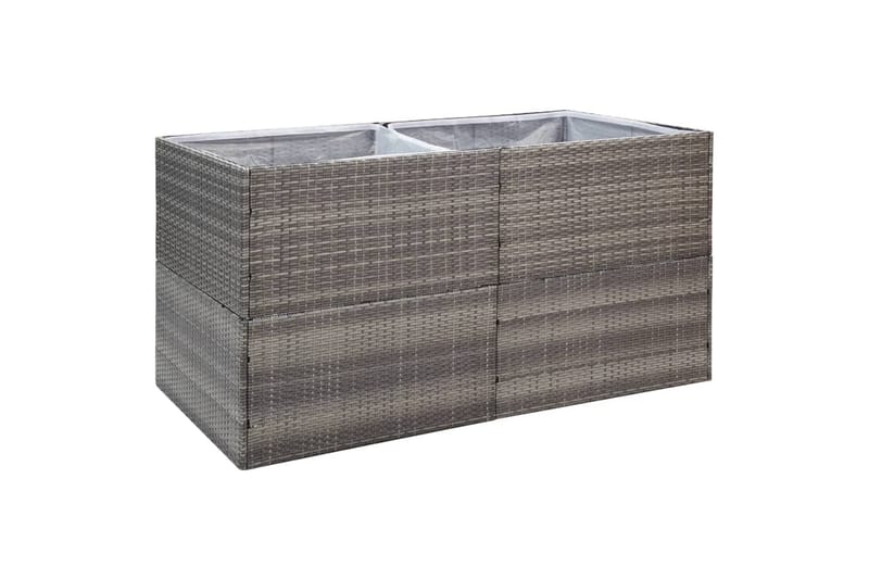 Kukkalaatikko harmaa 157x80x80 cm polyrottinki - Harmaa - Puutarhakalusteet - Tarvikkeet ulos - Muut puutarhatarvikkeet - Ruukut ulkokäyttöön