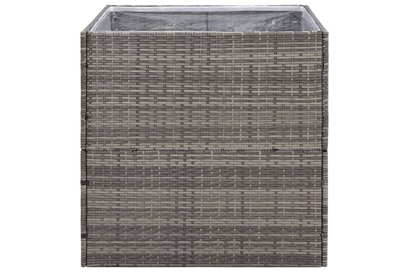 Kukkalaatikko harmaa 80x80x80 cm polyrottinki - Harmaa - Puutarhakalusteet - Tarvikkeet ulos - Muut puutarhatarvikkeet - Ruukut ulkokäyttöön