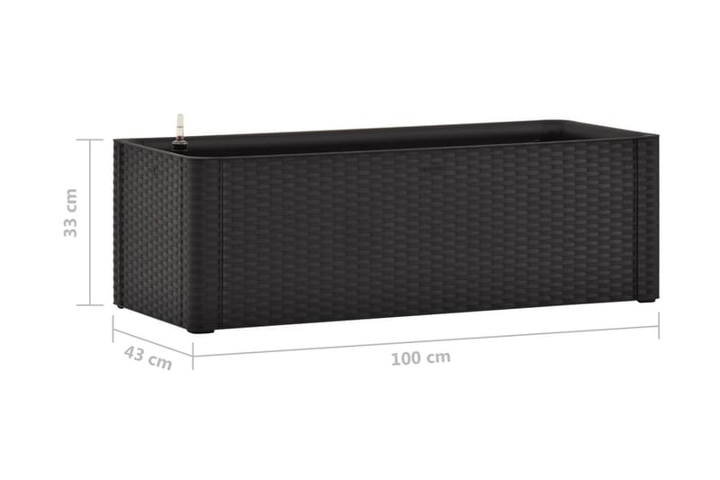 Kukkalaatikko itsekastelujärjestelmällä 100x43x33cm Antrasii - Antrasiitti - Puutarhakalusteet - Tarvikkeet ulos - Muut puutarhatarvikkeet - Ruukut ulkokäyttöön