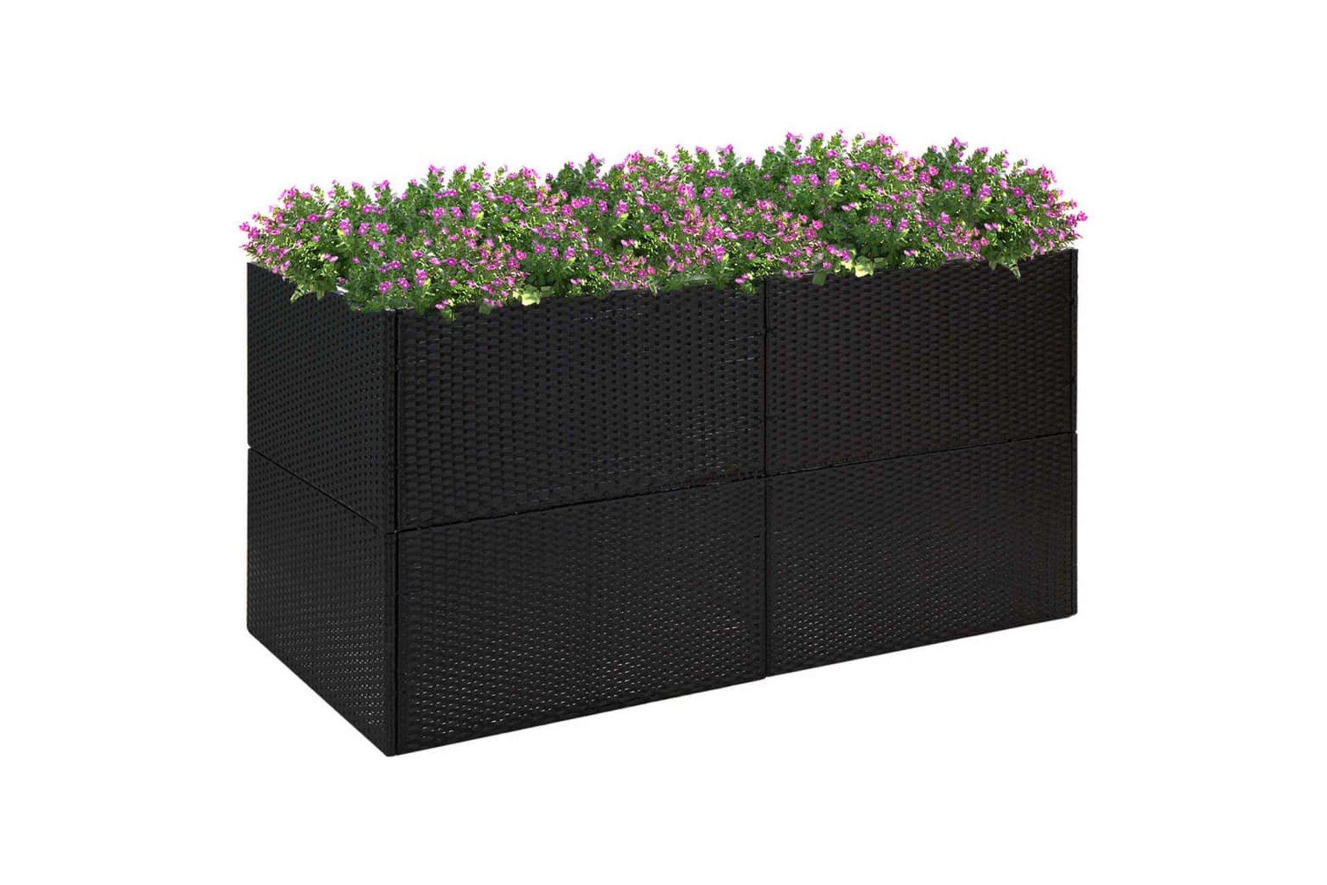 Kukkalaatikko musta 157x80x80 cm polyrottinki - Musta - Puutarhakalusteet - Tarvikkeet ulos - Muut puutarhatarvikkeet - Ruukut ulkokäyttöön
