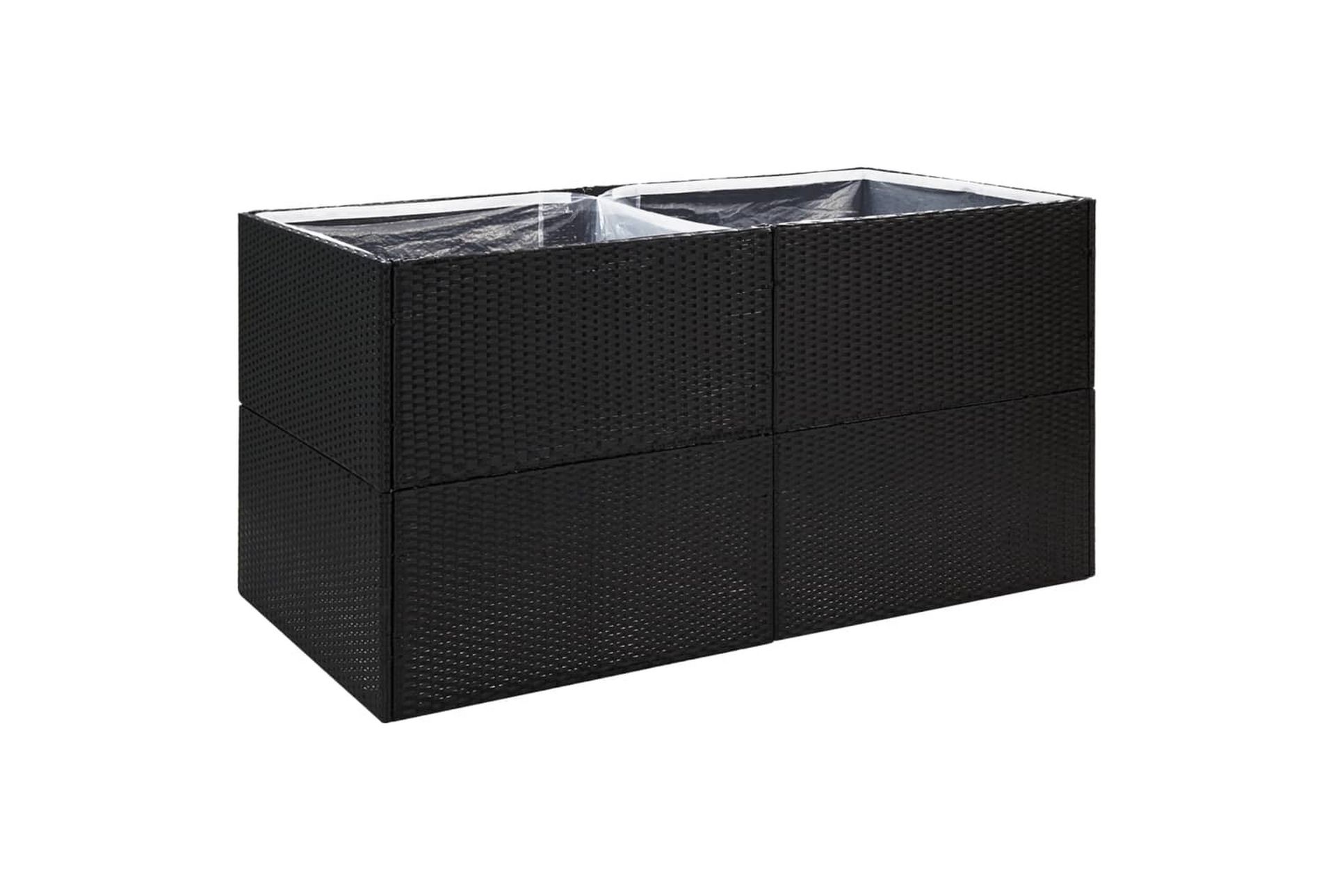 Kukkalaatikko musta 157x80x80 cm polyrottinki - Musta - Puutarhakalusteet - Tarvikkeet ulos - Muut puutarhatarvikkeet - Ruukut ulkokäyttöön