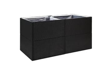 Kukkalaatikko musta 157x80x80 cm polyrottinki - Musta - Puutarhakalusteet - Tarvikkeet ulos - Muut puutarhatarvikkeet - Ruukut ulkokäyttöön