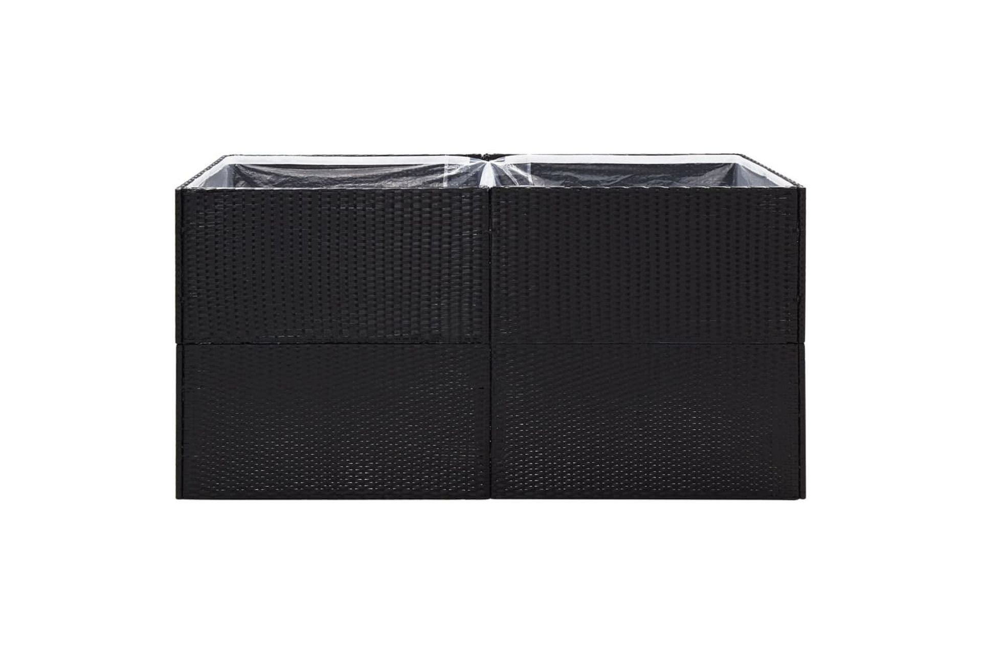 Kukkalaatikko musta 157x80x80 cm polyrottinki - Musta - Puutarhakalusteet - Tarvikkeet ulos - Muut puutarhatarvikkeet - Ruukut ulkokäyttöön