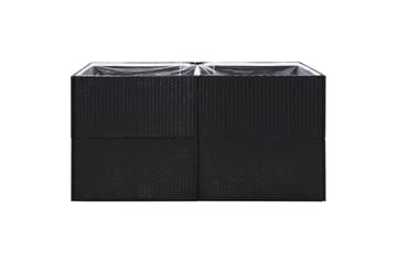 Kukkalaatikko musta 157x80x80 cm polyrottinki - Musta - Puutarhakalusteet - Tarvikkeet ulos - Muut puutarhatarvikkeet - Ruukut ulkokäyttöön