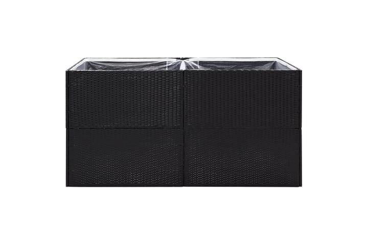 Kukkalaatikko musta 157x80x80 cm polyrottinki - Musta - Ruukut ulkokäyttöön - Kukkalaatikko